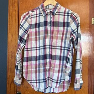Lucky Brand Plaid Long Sleeve Shirt Women's XS